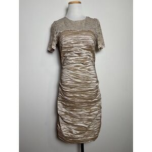 Alex Evenings‎ Vintage 90s BodyCon Dress 8 Bandage Ruched Lace Coquette Party
